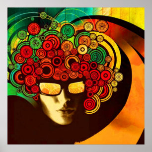 affiche pop art psychédélique DE 8.99