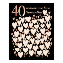 Affiche pour 40e anniversaire - 40 raisons pour le