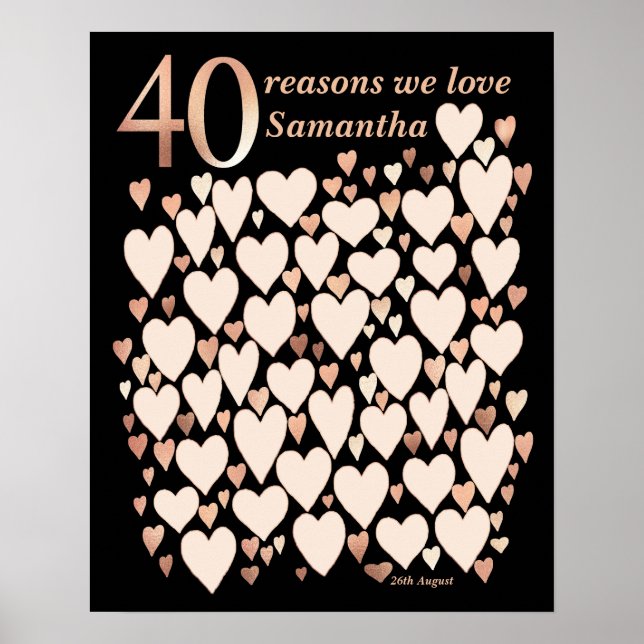 Affiche pour 40e anniversaire - 40 raisons pour le (Devant)