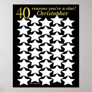 Affiche pour 40e anniversaire - 40 raisons pour le