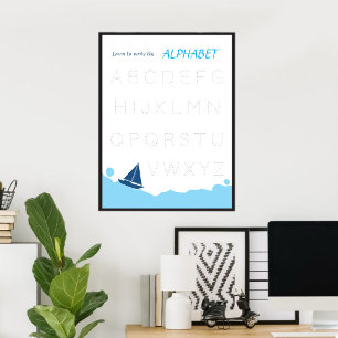 Affiche pour apprendre à écrire l'alphabet pour le