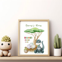 Affiche pour la nurserie de bébé petit dinosaure |