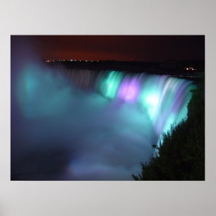 Affiche pourpre d'Aqua de nuit du Canada de chutes