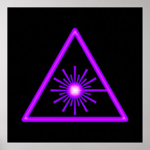 Affiche pourpre de symbole de laser