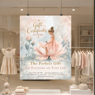 Affiche promotionnelle de certificat-cadeau de fée