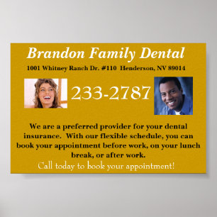 Affiche promotionnelle générale pour la dentisteri
