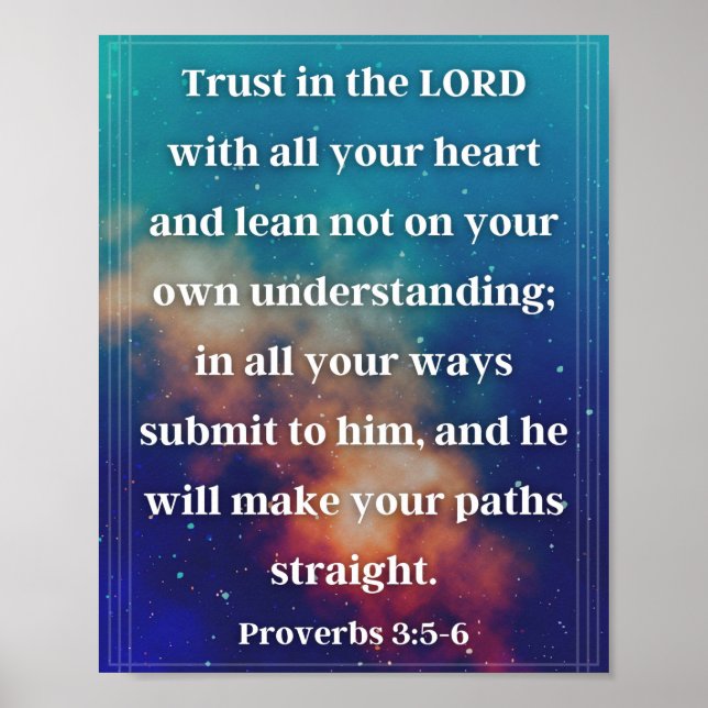 Affiche Proverbes 3:5-6 (Devant)