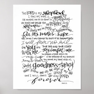 Affiche Psalm 23 | Le Seigneur est Mon Berger