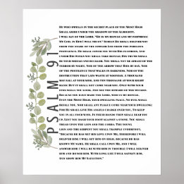 Affiche Psaume 91 Art Biblique Eucalyptus Verdure