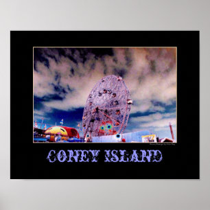Affiche psychédélique 'Wonder Wheel & Sky'