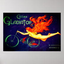 Affiche publicitaire de cyclisme français Gladiato