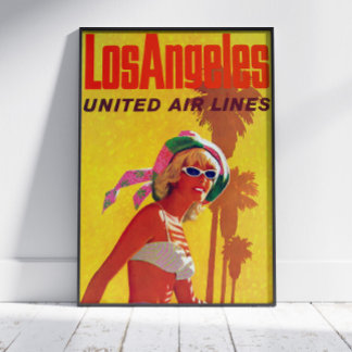 Affiche publicitaire de Los Angeles United Air Lin