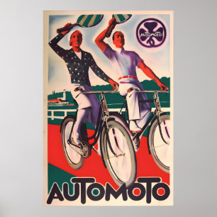 Affiche publicitaire de vélo français des années 1