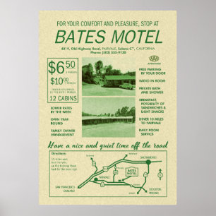 Affiche publicitaire du Motel Bates