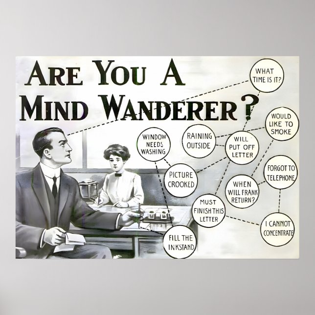 Affiche publicitaire du TDAH | Annonce Vintage | (Devant)