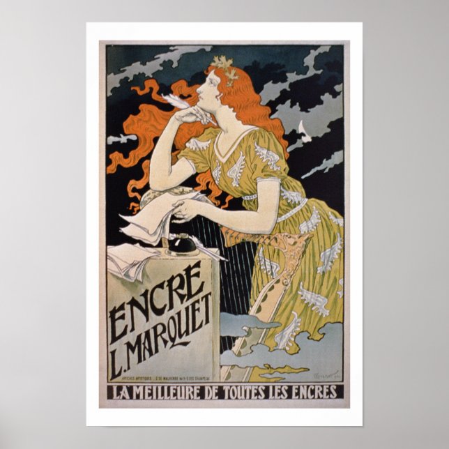 Affiche publicitaire 'L. Marquet Ink, Le Meilleur  (Devant)