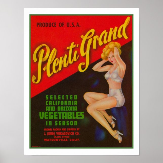 Affiche publicitaire Plenti Grand Vegetable des an (Devant)