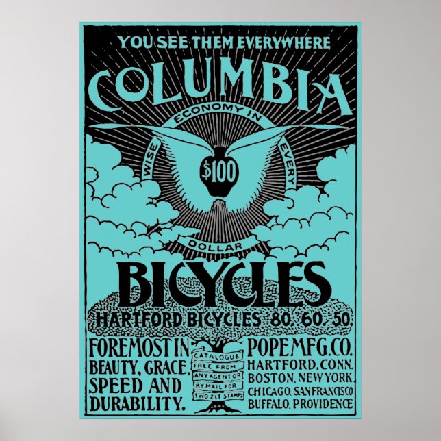 Affiche publicitaire sur les vélos de la Colombie  (Devant)