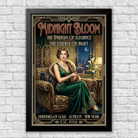 Affiche publicitaire vintage Art Déco pour parfum