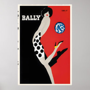 Affiche publicitaire vintage Bally Kick Fine Art