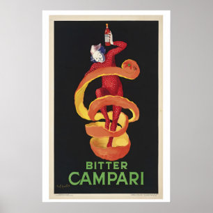 Affiche publicitaire vintage de Campari amer par