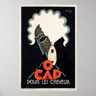 Affiche Publicitaire Vintage de Cap Pour Les Cheve