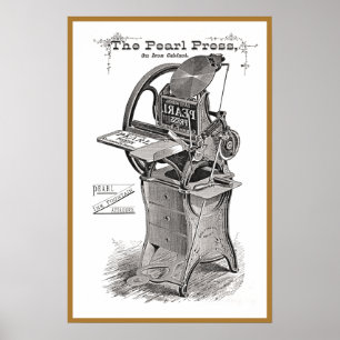 Affiche publicitaire vintage Pearl letterpress