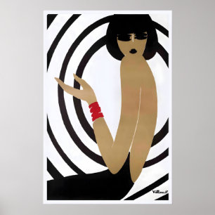 Affiche publicitaire vintage rétro femme Bally Swi