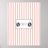Affiche rayée de l'assiette de grains de café funk
