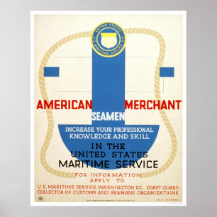 Affiche recruteuse de service maritime - WPA