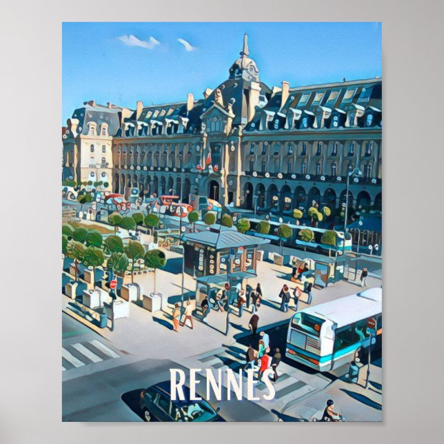 Affiche Rennes Photo Vintage (Devant)