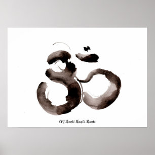 Affiche représentant un motif Om (Aum) de pleine c