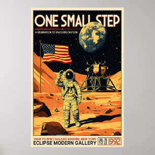 Affiche Rétro Apollo 11 Atterrissage sur la Lune E