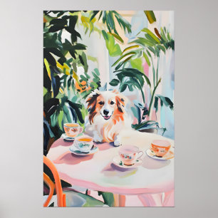Affiche Rétro Collie, Peinture à l'Huile Collie, V