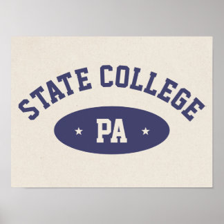 Affiche Rétro de Style Varsity pour State College,