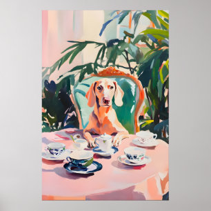 Affiche rétro de Weimaraner, Peinture à l'huile de