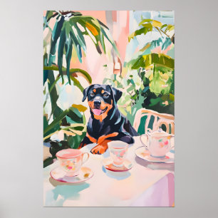 Affiche rétro Rottweiler, Peinture à l'huile de Ro