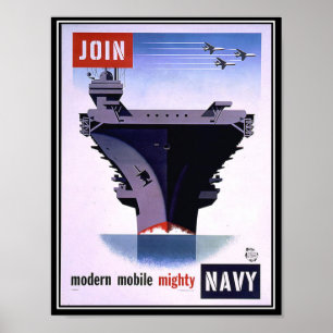 Affiche Rétro Vintage Rejoignez la Marine