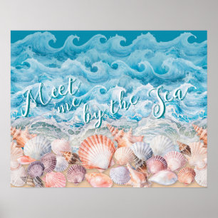 Affiche Réunis par les Coquillages et les Vagues d