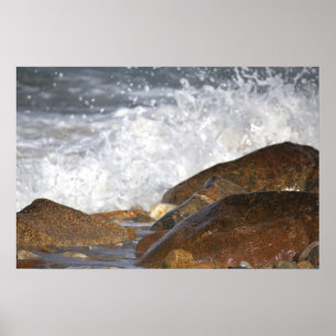 Affiche Rochers et Vagues dans le Rhode Island