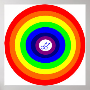 Affiche ronde arc-en-ciel pour hommes gays