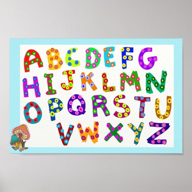 Affiche rose alphabet (Devant)