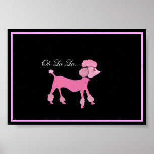 Affiche rose de caniche