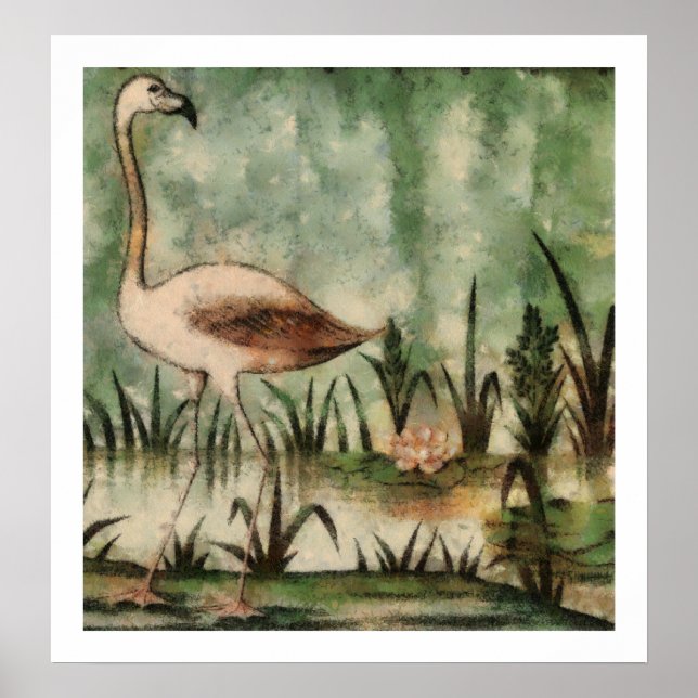 Affiche rose de Flamant rose (Devant)