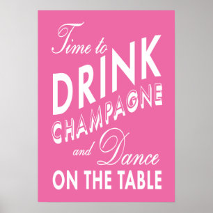 Affiche Rose pour Boire du Champagne