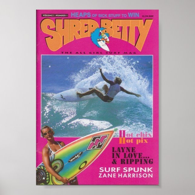 affiche rose surf (Devant)