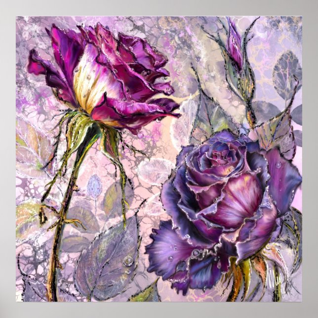 Affiche Roses Violettes (Devant)