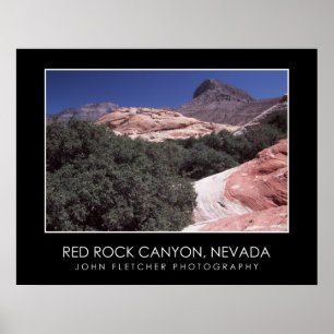 Affiche rouge de canyon de roche avec des