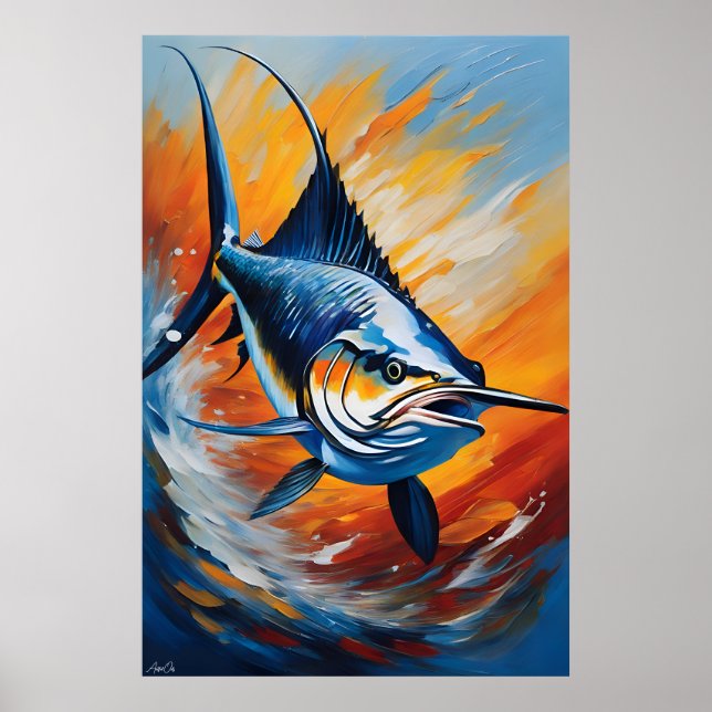 Affiche | Sailfish | Style de peinture à l'huile (Devant)