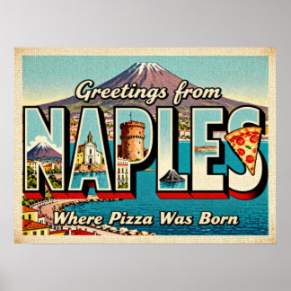 Affiche Salutations Vintage de Naples